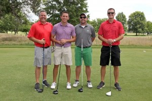 The National Bank Team of (left to right) Gary Greene, Matt Koester, Bob Huey, and Chuck Schumacher was the First Place Low Gross winning team at the HSHS St. Anthony’s Foundation 8th Annual Golf Benefit.  The Golf Benefit evolved through a partnership with Jonathan Kabbes and his “Golf for a Cure” which he held in 2009 and 2010.  This year’s event netted $35,600 to benefit to benefit emergent care across St. Anthony’s spectrum of services.