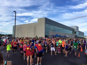 Over 300 participants and spectators gather at the Richard E. Workman Sports & Wellness Complex on September 10 at the start of HSHS St. Anthony’s Memorial Hospital’s 2016 Superhero Race.  This first-time event was a big success, netting over $16,000 to support the HSHS St. Anthony’s Foundation to benefit diabetes education at St. Anthony’s.