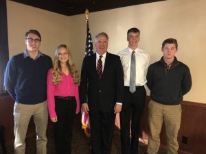 From all other counties, pictured left to right above: Charles Goss of Sullivan (USAFA), Grace Zeller of Effingham (USMA), Shimkus, Gabriel Oetting of Charleston (USNA), and Christopher Henson of Flora (USNA). 